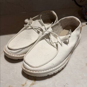 Hey Dude Men's Cream Slip-On Loafers